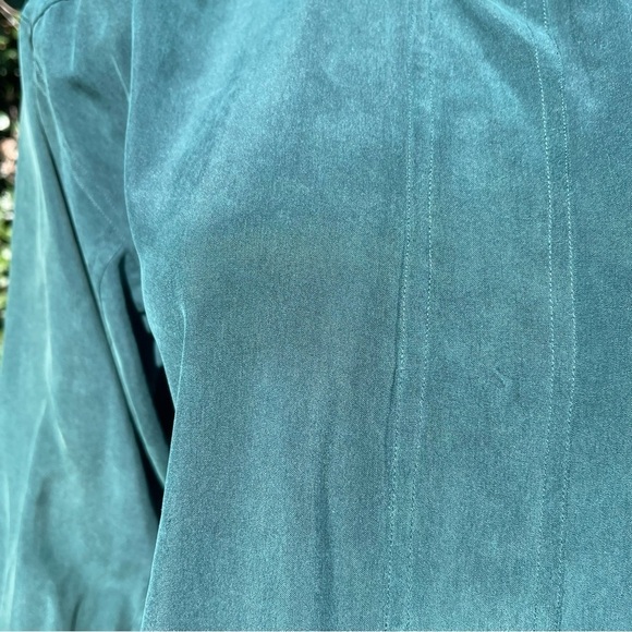 JUST Silk 100% Silk Button Down Forest Green LongSleeve Dress Shirt - Picture 11 of 13